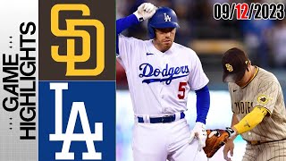 Los Angeles Dodgers vs San Diego Padres FULL GAME HIGHLIGHTS TODAY September 12 2023 [upl. by Toinette]