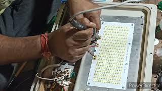 LED FLOOD LIGHT REPAIRHow to repair 150 watt flood light [upl. by Aruasi]