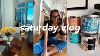 a simple saturday VLOG  social media pressure cleaning my NYC apartment candle haul amp new books [upl. by Airbma]