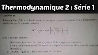 Thermodynamique S3  Exercice 🤔L énergie Libre Potentiel chimique [upl. by Eerazed61]