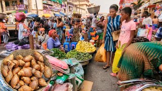 THE BIGGEST MARKET IN ACCRA  MAKOLA GHANA 🇬🇭 STREET FOOD AND MARKET TOUR truemamle6184 [upl. by Beedon]