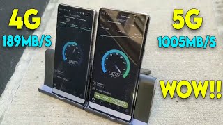 4G Vs 5G Speed Test  Upload amp Download Speed Test 5G vs 4G [upl. by Nahtanhoj412]