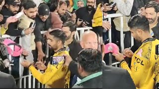 Babar Azam giving autographs on pink caps to fans  PSL 24 [upl. by Atiseret]