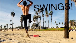 Swing Gainer Backflip One Leg Back flip progression tutorial [upl. by Yereffej]