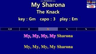 My Sharona  The Knack Karaoke amp Easy Guitar Chords Key  Gm Capo  3 [upl. by Rairb]