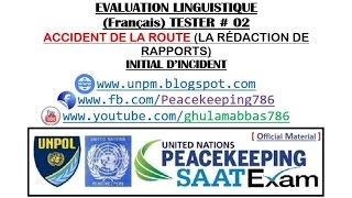 Français EVALUATION LINGUISTIQUE TESTER  02 ACCIDENT DE LA ROUTE LA RÉDACTION DE RAPPORTS [upl. by Adnawyek429]