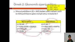 Ekonomik Sipariş Miktarı  EOQ  Economic Order Quantity [upl. by Lugar]