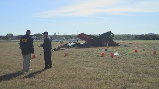 Air show crash NTSB examines site after two planes collide in midair [upl. by Barrie]