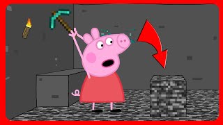 Peppa pig breaks the bedrock in Minecraft Cartoon parody [upl. by Don602]