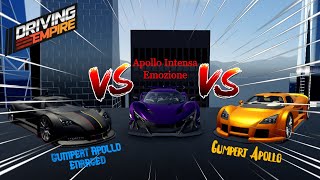 Gumpert Apollo Enraged versus Apollo IE versus Gumpert Apollo Which is better Driving Empire [upl. by Aerdnas]