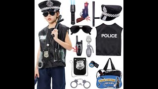 Disfraz de policía para niños con accesorios Diy Compras [upl. by Anaimad178]