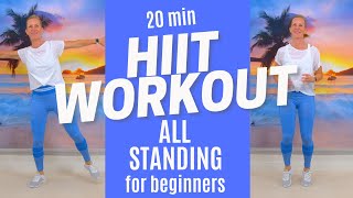 20 Minute Fat Burning HIIT Workout at Home  NO EQUIPMENT NO FLOOR [upl. by Kathye]