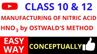 Preparation of nitric acid by Ostwalds method Class 10 amp 12 Chemistry FederalPunjabSindh board [upl. by Eicnan]