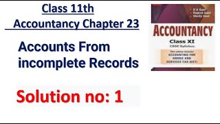 Accounts From incomplete Records Solution no 1 DK Goel [upl. by Eric]