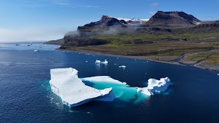 Qeqertarsuaq from drone Disko Island in Greenland [upl. by Witherspoon]