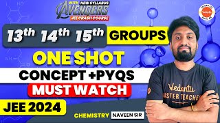 13 14 15th GROUP ELEMENTS  one shot  REDUCED SYLLABUS  concept PYQs  JEE 2024  NAVEEN SIR [upl. by Ellatsyrc]