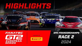 HIGHLIGHTS  Race 2  SpaFrancorchamps  2024 Fanatec GT2 Europe [upl. by Ken]