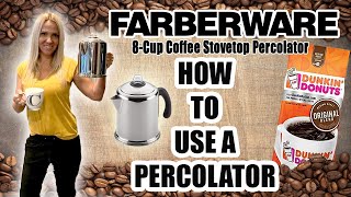 How To Make Coffee in a Percolator step by step demo and Review [upl. by Spillar321]