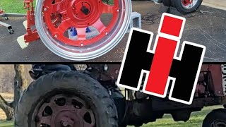 1957 Farmall 450 Diesel Gets Titan 14x38 Rims [upl. by Dobson817]