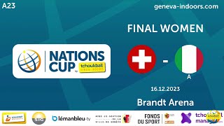 Switzerland  Italy A – Final women  Nations Cup Tchoukball 2023  DE [upl. by Kcirevam231]