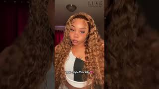 How To Style A Honey Brown Wig  Luve Wigs🤎🤎gluelesswigs hairstyle wigs howto undetectable [upl. by Einahets711]