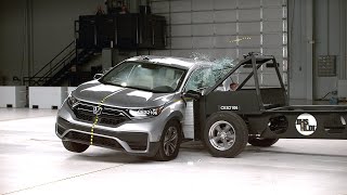 2021 Honda CRV updated side IIHS crash test [upl. by Yelak]