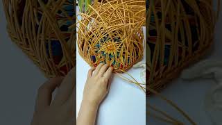 How to craft hand basket with rattan diy rattan handmade [upl. by Rangel467]