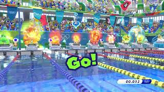 Mario amp Sonic At The Rio 2016 Olympic Games  100m Freestyle Swimming Peach [upl. by Siskind]