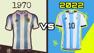 EVOLUÇÃO DAS CAMISAS DA COPA  TODAS CAMPEÃS  19302022 🌎🏆 [upl. by Legnaesoj]