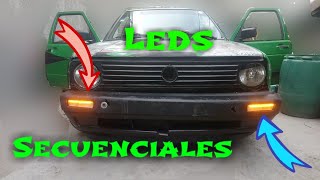 LEDS SECUENCIALES A GOLF MK2 [upl. by Bunny]