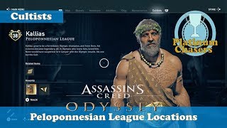 Peloponnesian League  Cultist Locations  Assassins Creed Odyssey [upl. by Nosrettap]