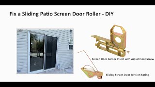 Fix a Sliding Patio Screen Door Roller  DIY [upl. by Atillertse]