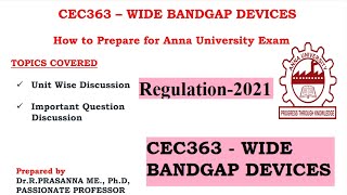 Anna University Exam Preparations  CEC363 Wide Bandgap Devices [upl. by Layap896]