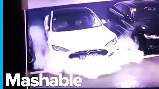 A Tesla Model S Burst into Flames Out of Nowhere [upl. by Schreibe]