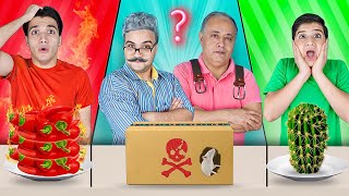 تحدي اكل يوم كامل بنفس لون ملابسنا 🟥🟩⁉️  ابويا وصاحبه عملو فينا مقلب 😱💔 [upl. by Ientruoc]