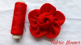 How to make an adorable fabric rose flower  in just 8 minutes [upl. by Eiclek]