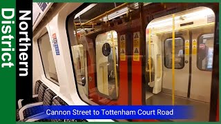 London Underground Journey  Cannon Street to Tottenham Court Road  District amp Northern Line [upl. by Herson]