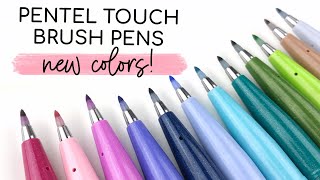 NEW COLORS Pentel Fude Touch Brush Sign Pen Review [upl. by Notsob]