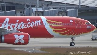 Xcintillating PhoeniX AirAsia X Airbus A330300 9MXXT landing at KIXRJBB Kansai RWY 06R [upl. by Wang]