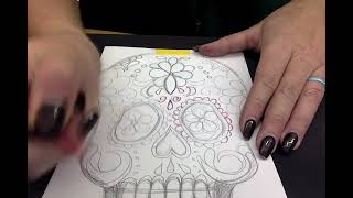 sugar skull printmaking [upl. by Greenstein]