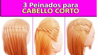 3 Peinados para Pelo Corto 💓 Trenzas para Cabello Largo Faciles [upl. by Ernest207]