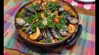 Paella on the Cobb Grill [upl. by Nnylatsirk646]