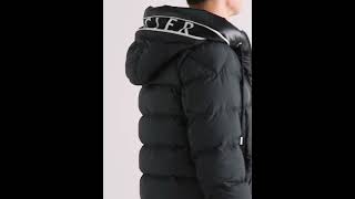 Cardere LogoPrint Quilted Shell Hooded Down Jacket Black [upl. by Menis]