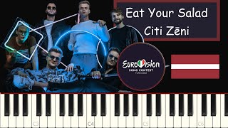 Citi Zēni  Eat Your Salad  Latvia Eurovision 2022  Piano Tutorial [upl. by Releyks]