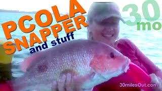 quotPCOLA SNAPPERquot Red Snapper amp Black Sea Bass kayak fishing Pensacola Florida [upl. by Maxma]