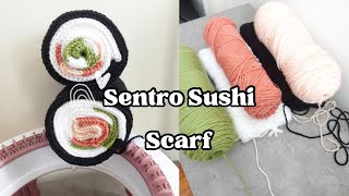 Sushi Scarf on 48 needle Sentro Knitting Machine  ft Big Twist Yarn  Simply Lylli [upl. by Atlas]