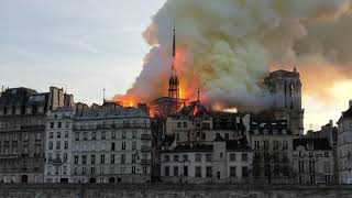 Footage shows early stages of the Notre Dame cathedral fire [upl. by Jaclin]