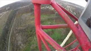 Climbing a Guyed Antenna Tower Ladder to the Sky HD [upl. by Sitnalta]