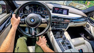 BMW X6 F16  M50D 381 hp 0100 POV Test Drive 2141 Joe Black [upl. by Winstonn474]