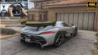 1600HP Koenigsegg Jesko Free Drive  Forza Horizon 5  Steering Wheel Gameplay 4K [upl. by Lamiv]